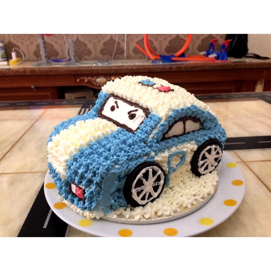 警车珀利（poli）小汽车蛋糕