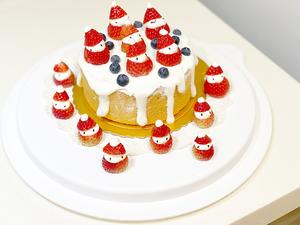 圣诞雪人草莓蛋糕的做法 步骤6