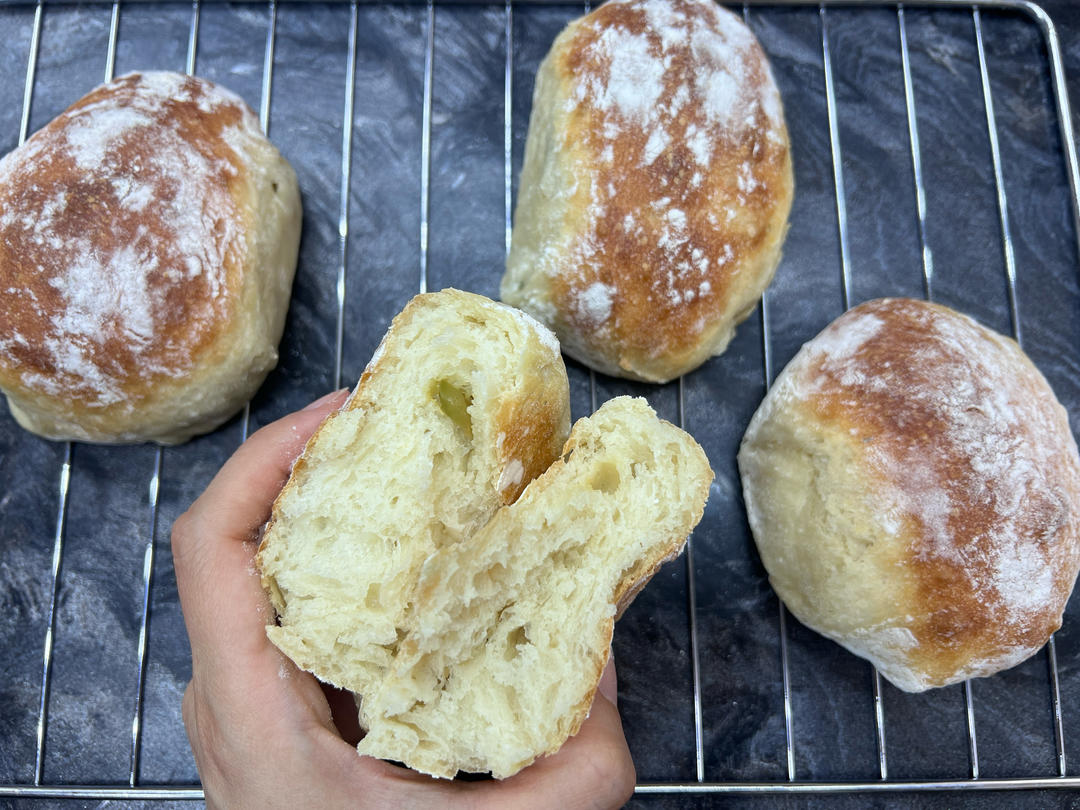 【ciabatta】家庭版恰巴塔，软乎乎的拖鞋面包