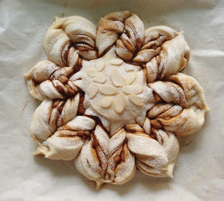 一次发酵就非常好吃的肉桂红糖苹果馅雪花面包