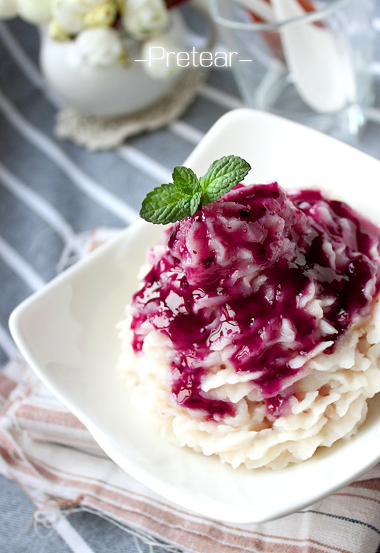 pretear做的蓝莓山药泥