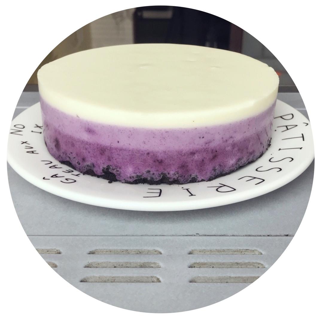 渐变蓝莓冻芝士蛋糕（免烤）