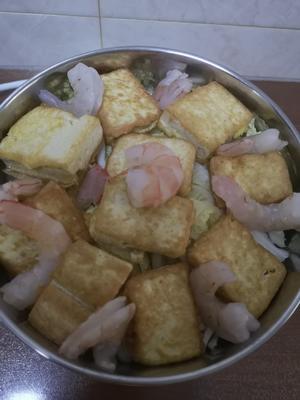 冬日暖胃暖心 虾仁豆腐白菜煲的做法 步骤5