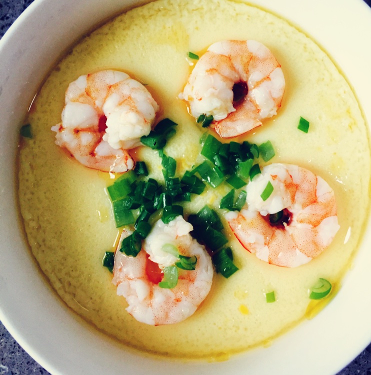 忧忆_c做的鲜虾蒸蛋