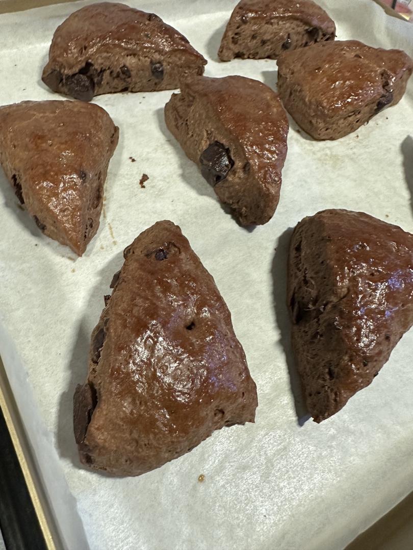 超浓郁🍫巧克力司康｜无泡打粉！松软好吃
