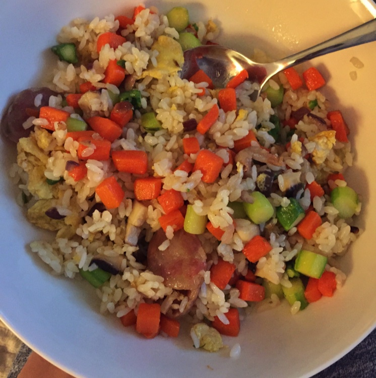 腊肠芦笋炒饭