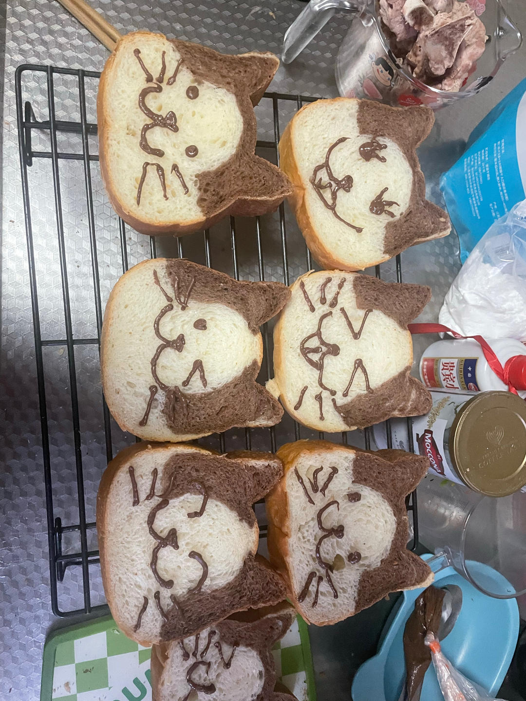 超可爱的三花猫头吐司（风和日丽600g猫头模具）