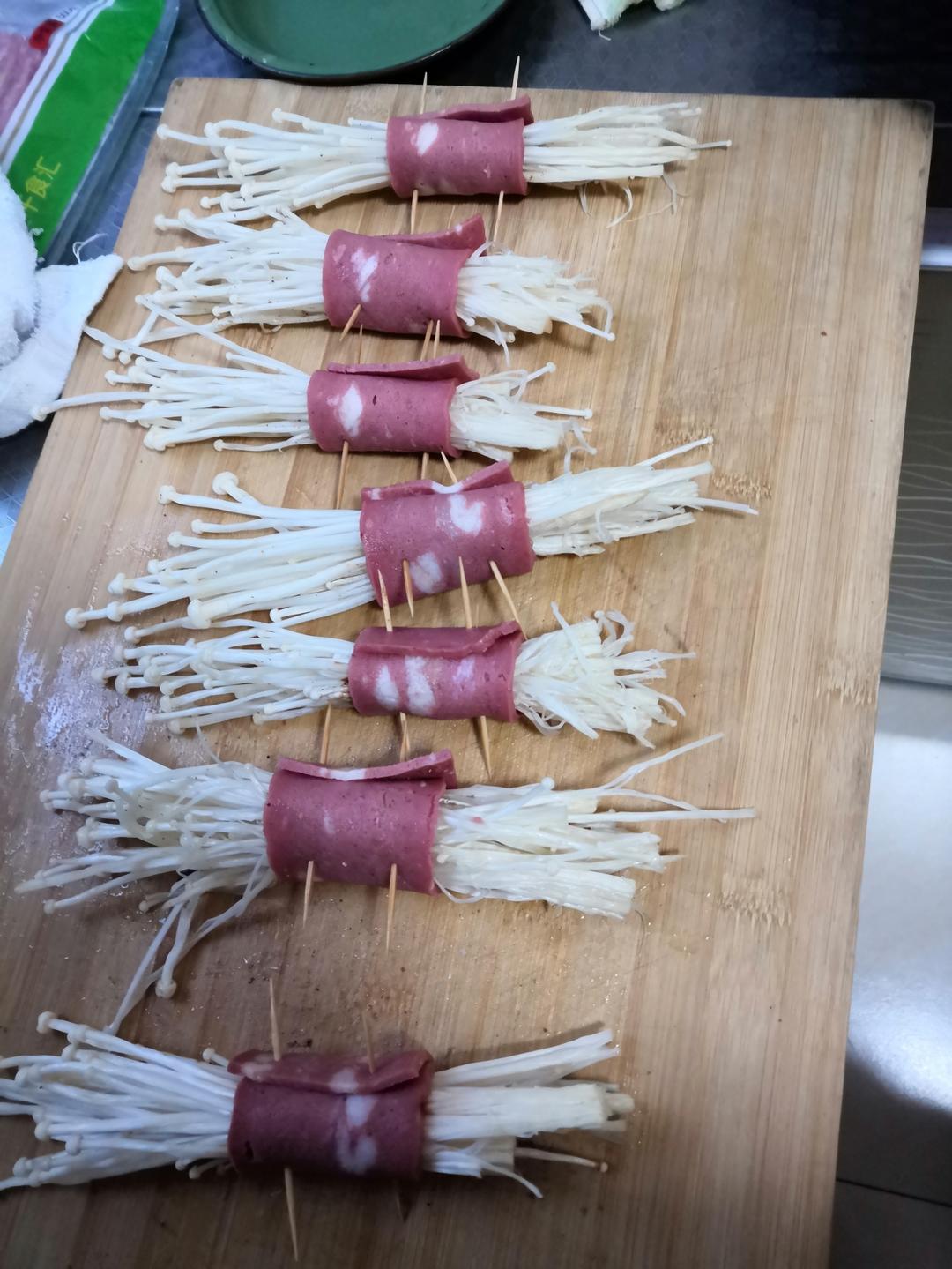 空气炸锅金针菇培根肉卷