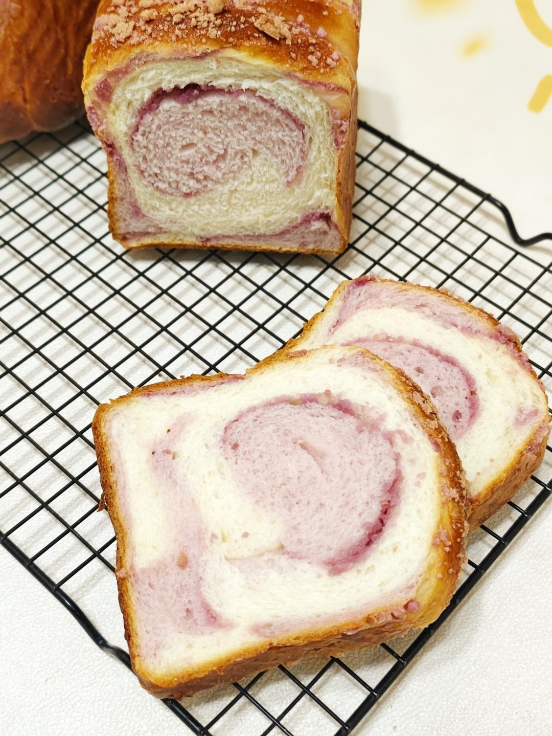 双色紫薯芋泥吐司