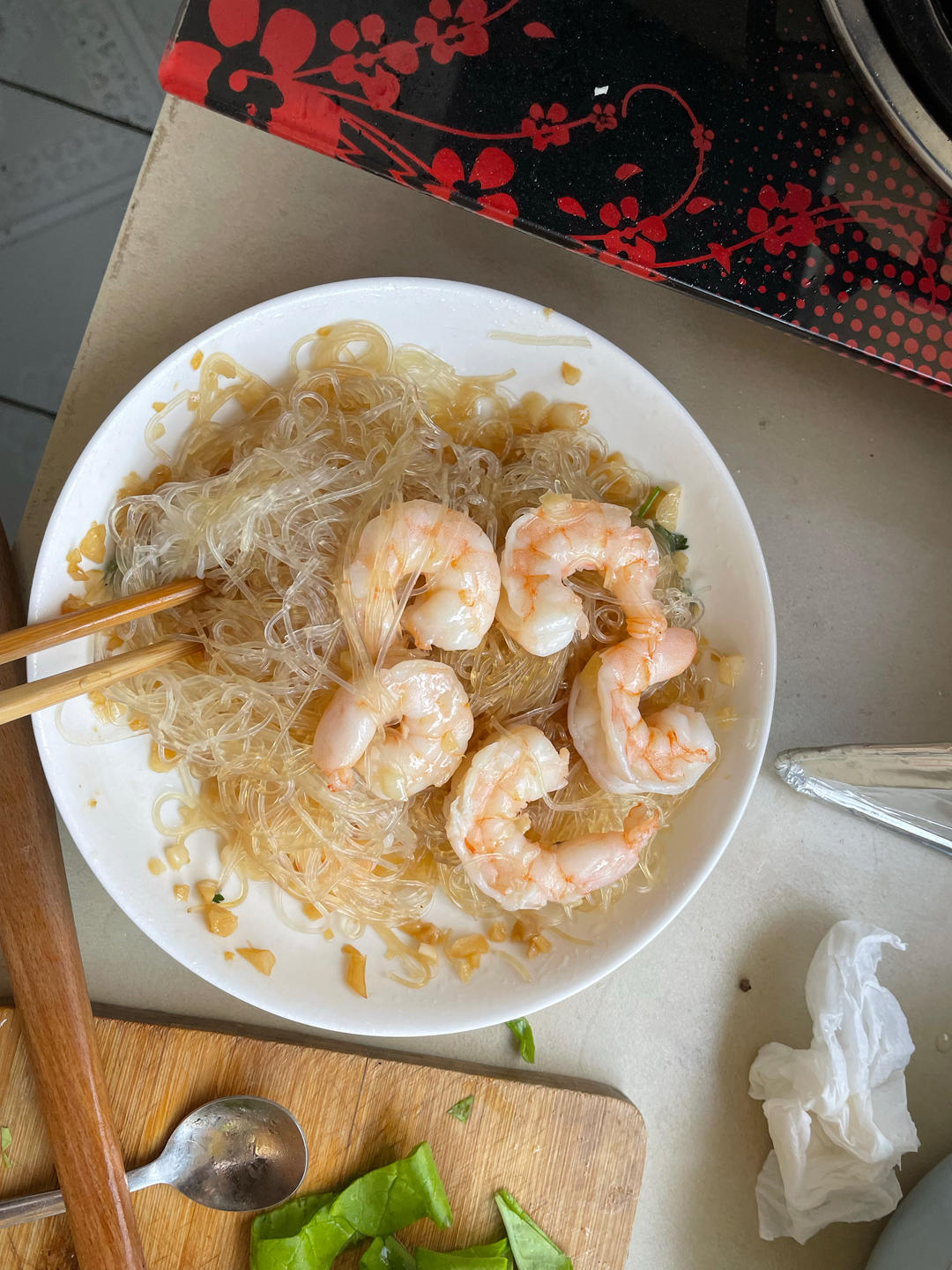 快手主食-虾仁蒸粉丝