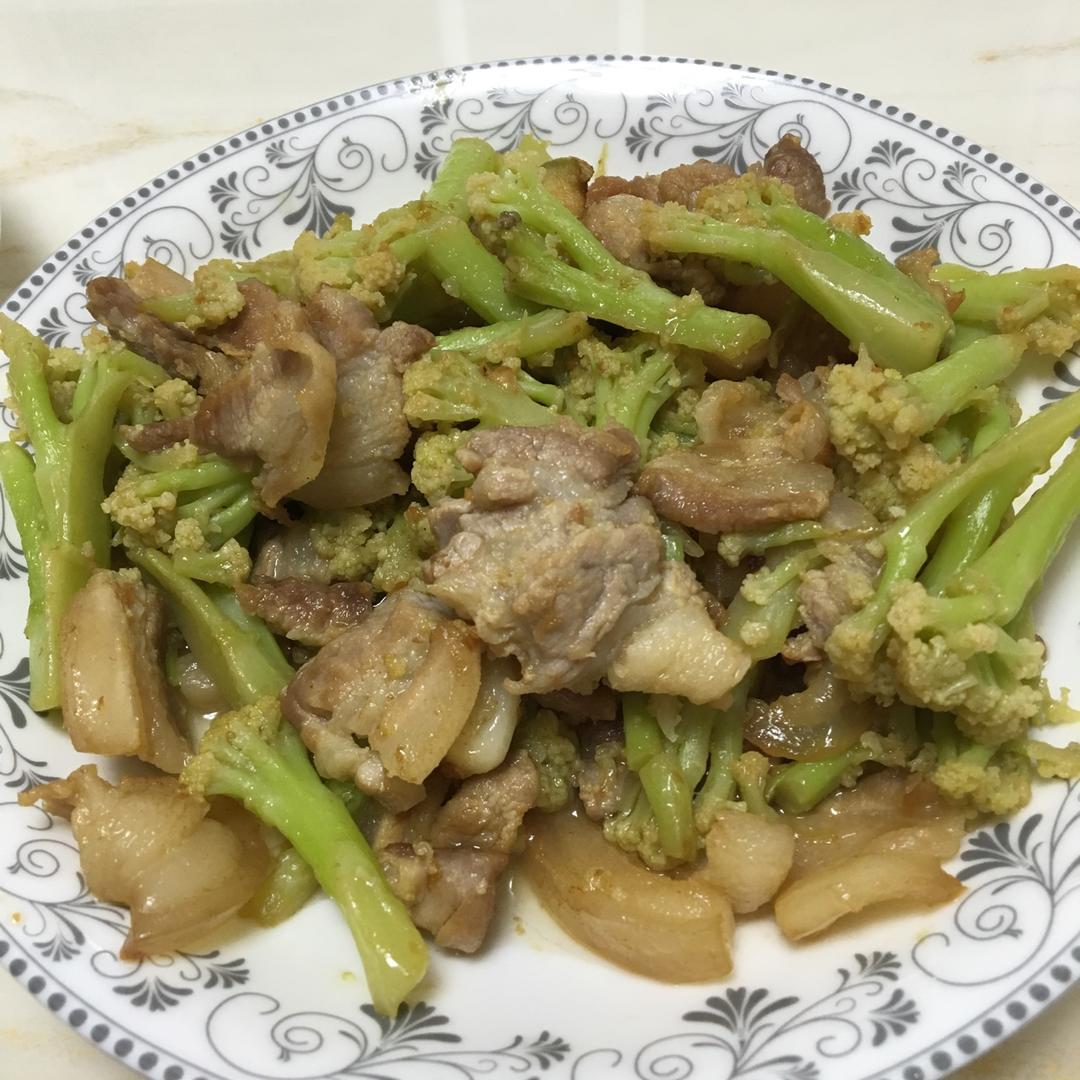 菜花炒肉片