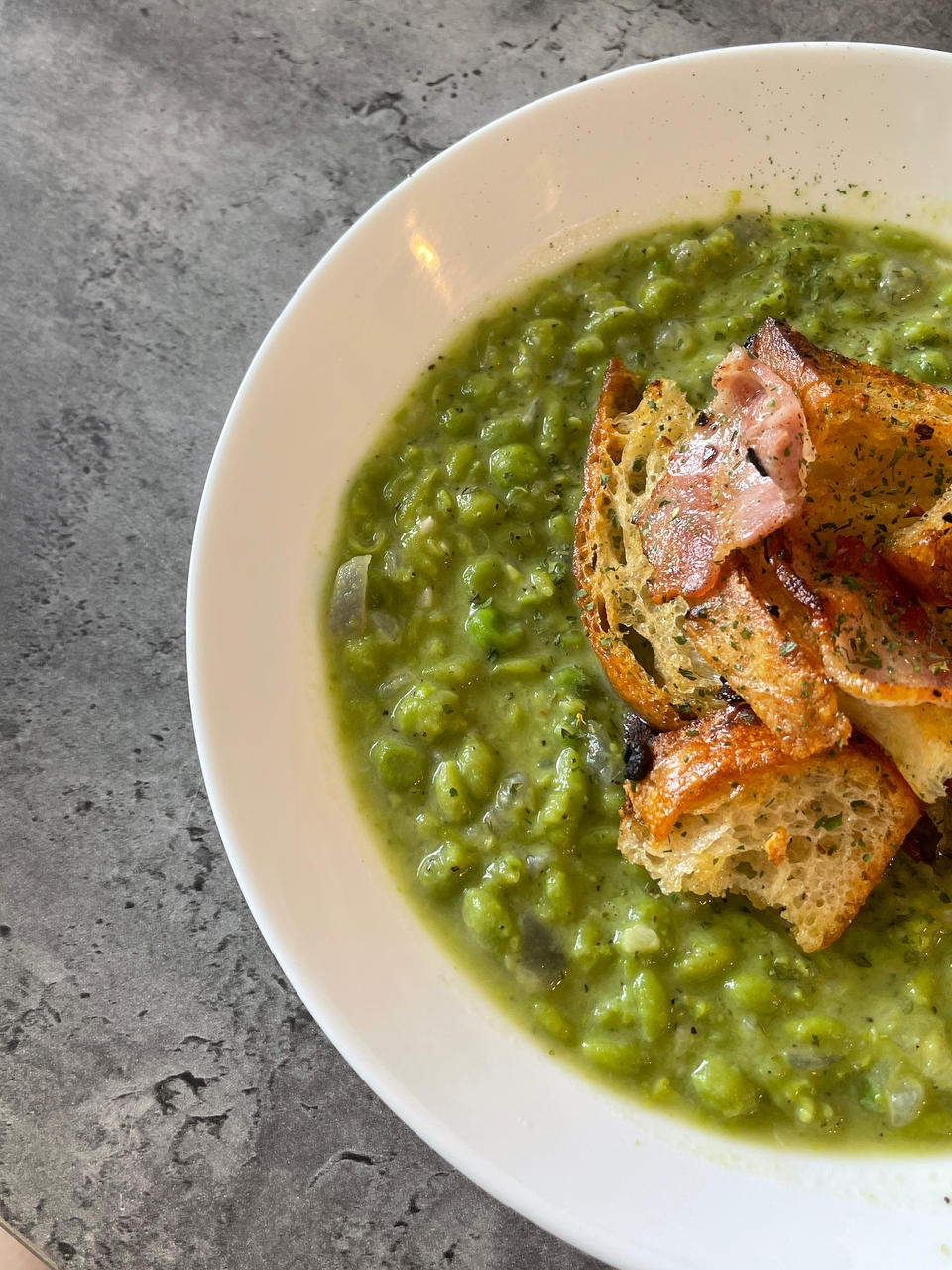 🌿法式豌豆浓汤&蒜香黄油法棍🥇普通食材做出米其林大餐