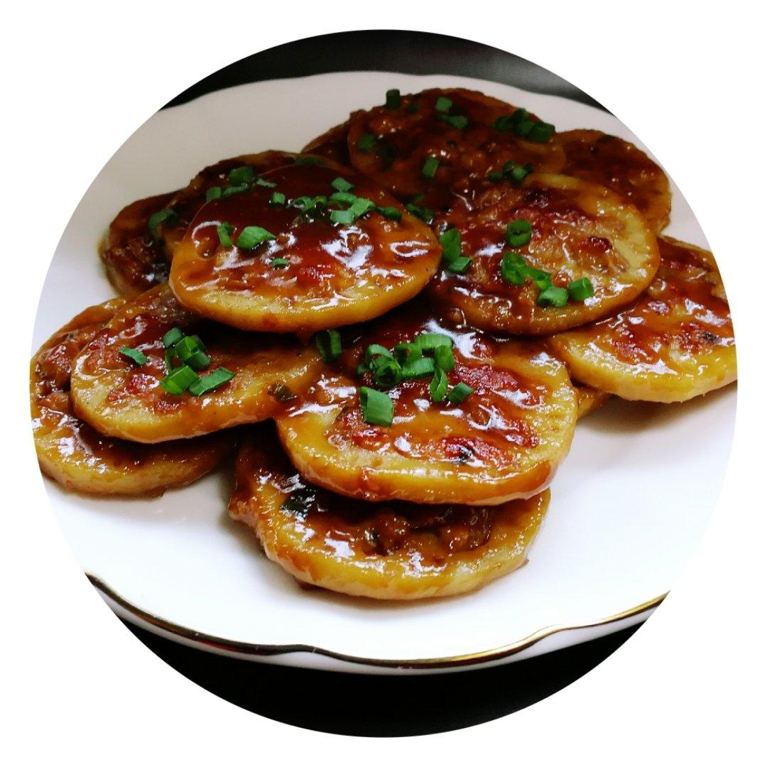 堂妈小厨——秘制酱汁鲜肉藕饼
