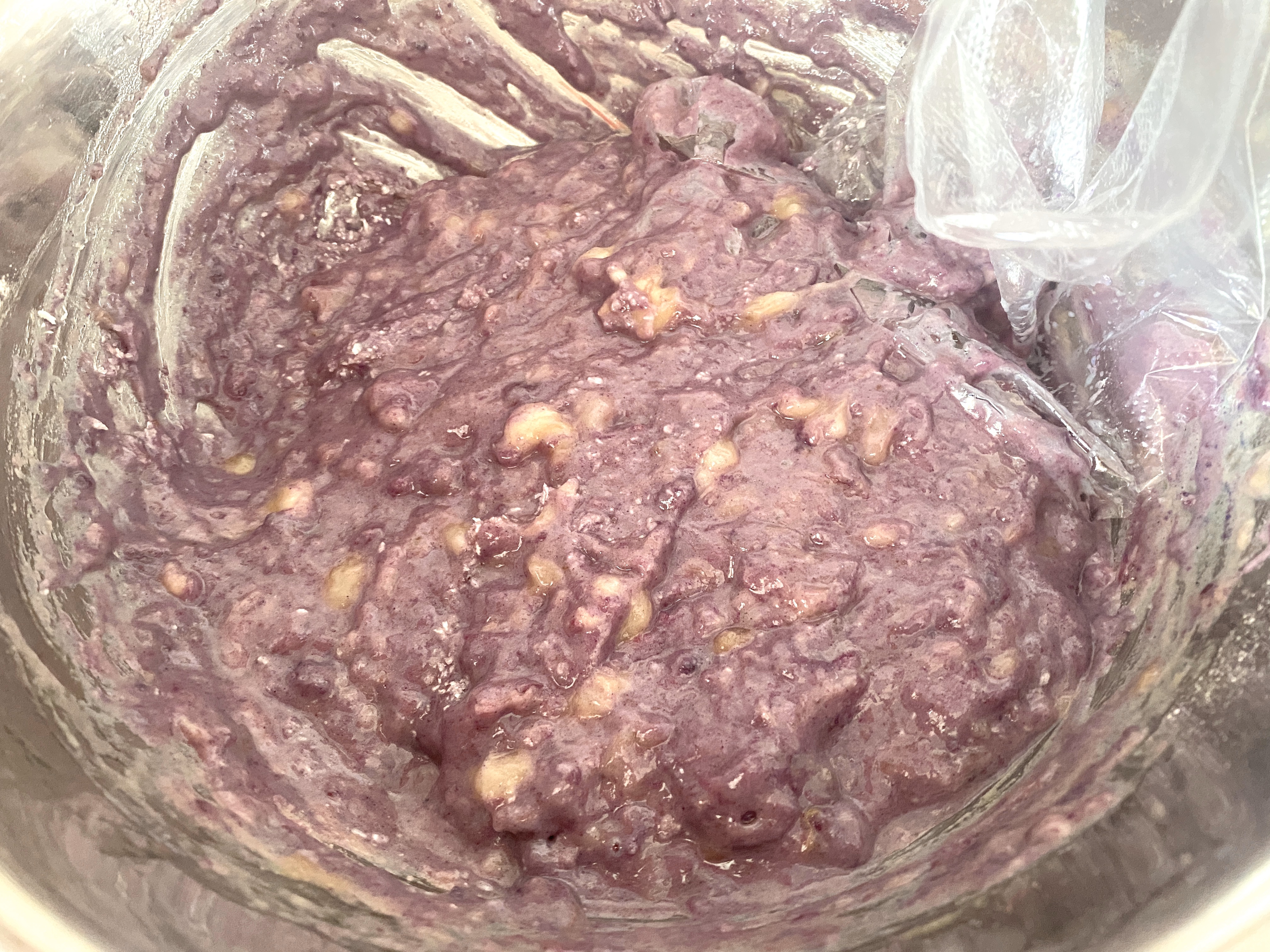 🍎 紫薯椰蓉/肉桂红糖双拼香蕉蛋糕的做法 步骤5