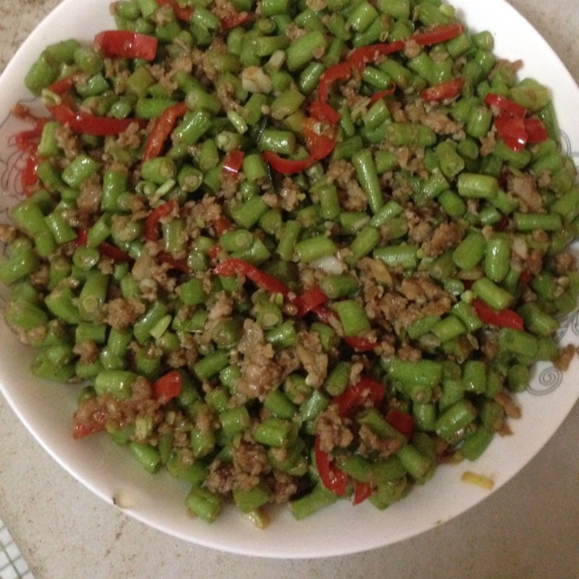 肉沫豆角下饭菜