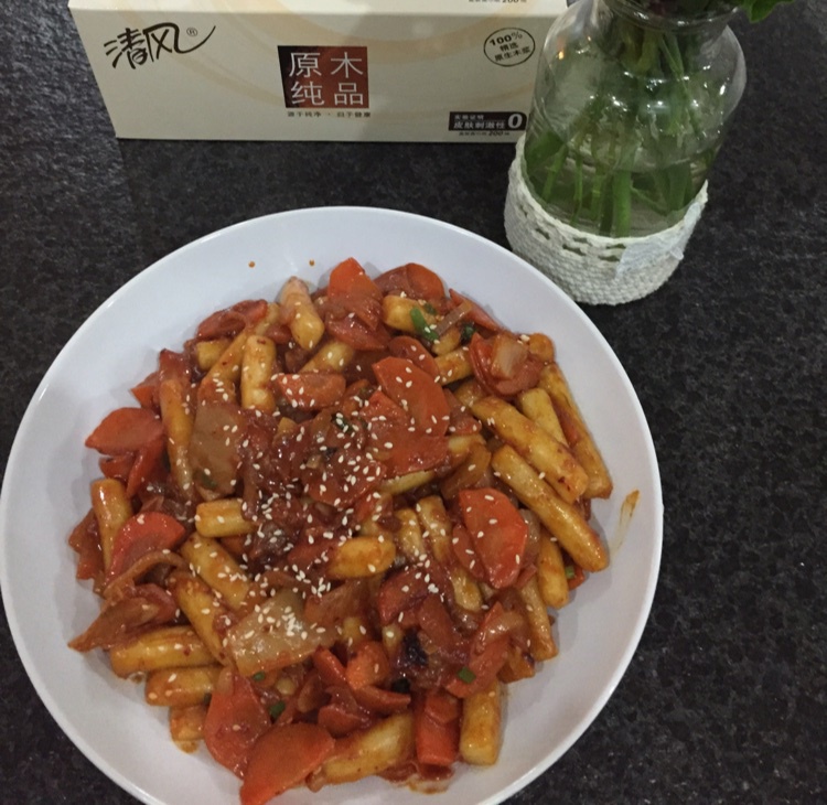 韩式辣炒年糕（or网红芝士套路之芝心年糕）