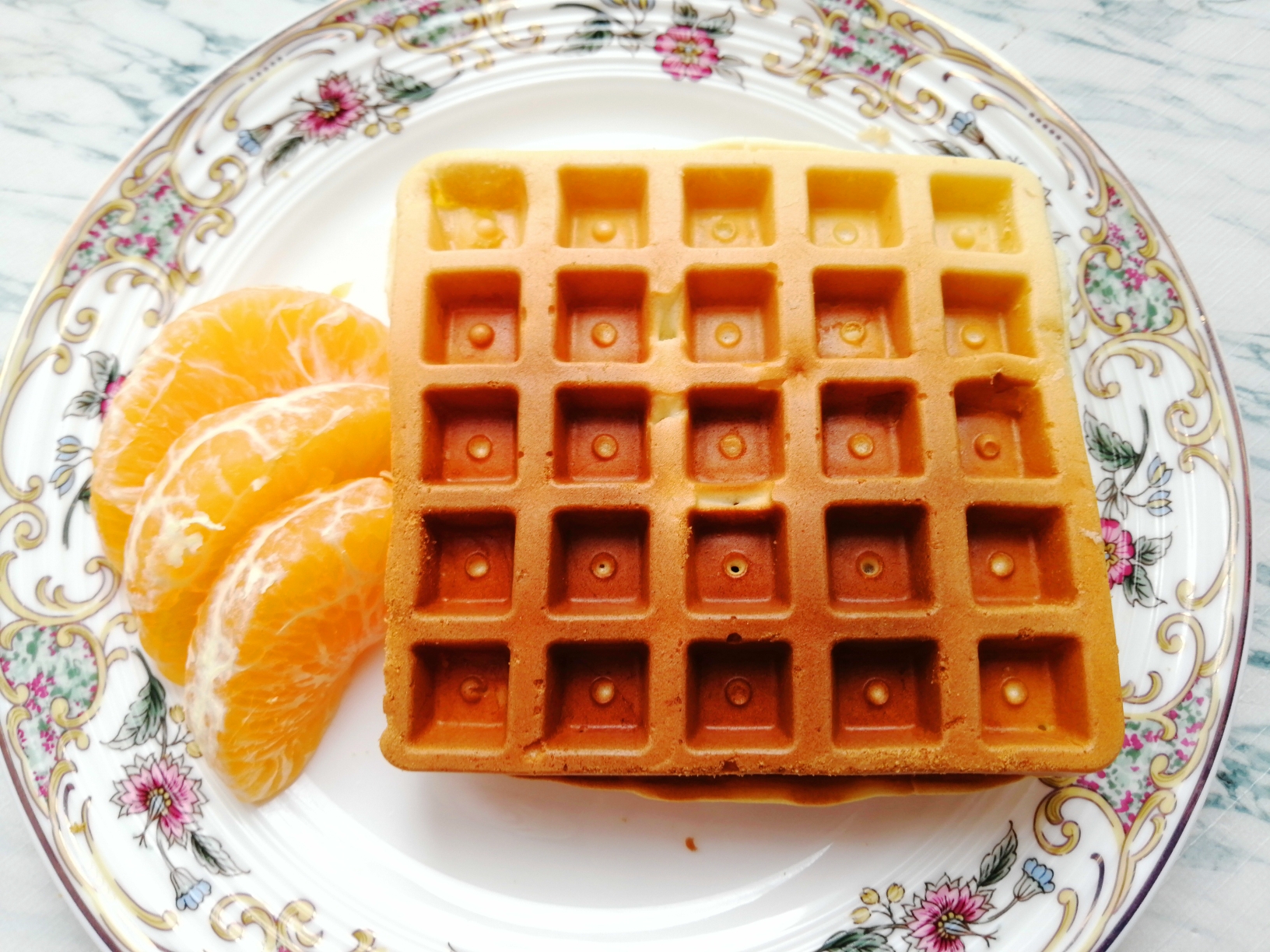 🧡超简单的早餐🌈华夫饼➕爱媛橙🍊的做法