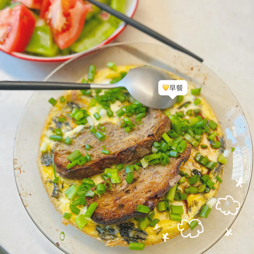 海米咸豆花蛋焗法棍【健康一锅端】