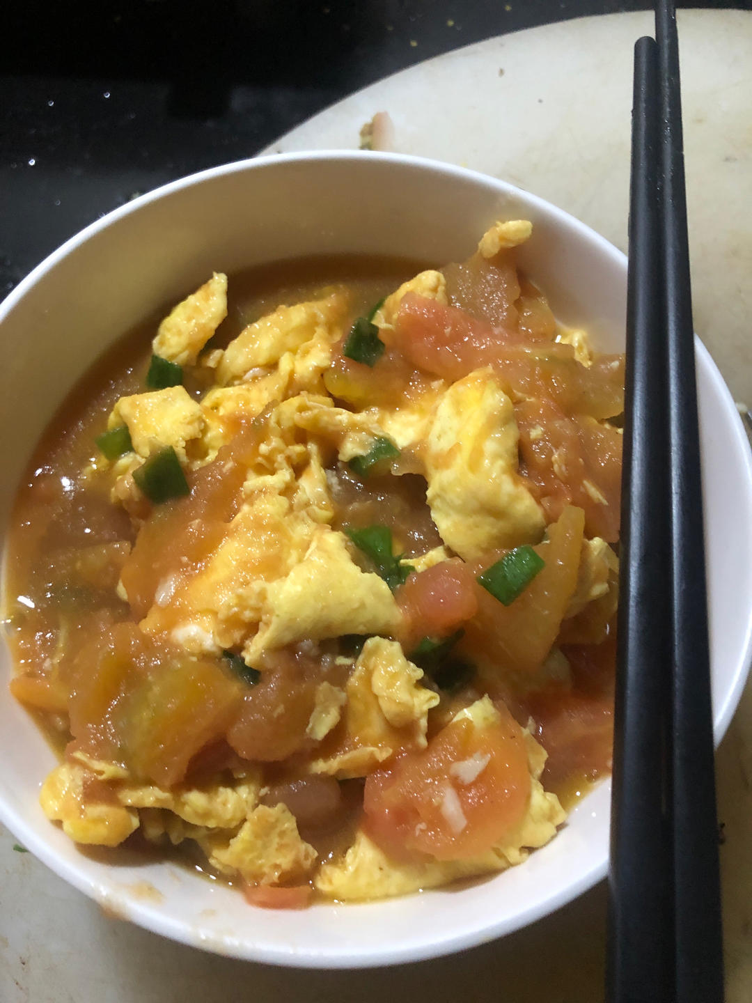 番茄炒鸡蛋（超浓的番茄味）