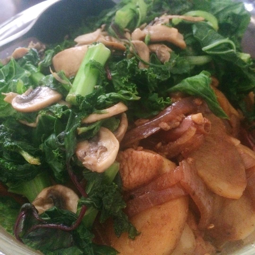 【健康三餐】蘑菇牛肉炒羽衣甘蓝