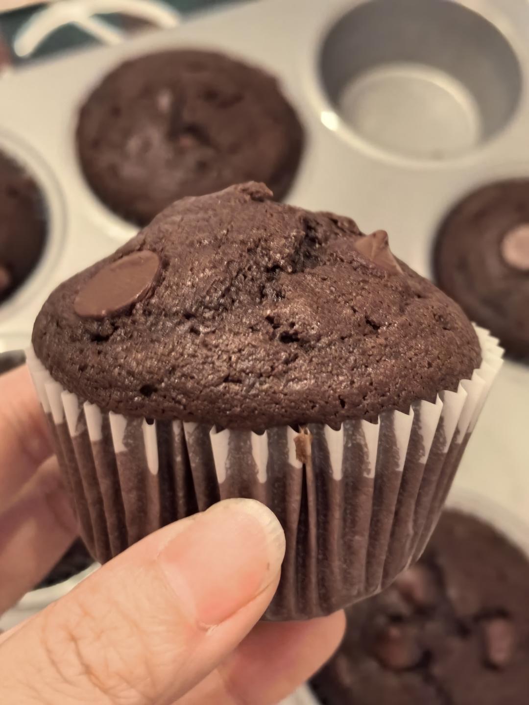 巨简单❗️超快速❗️巧克力玛芬蛋糕❗️好吃哭了