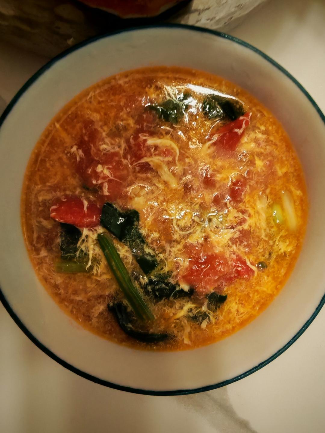 番茄菠菜鸡蛋汤