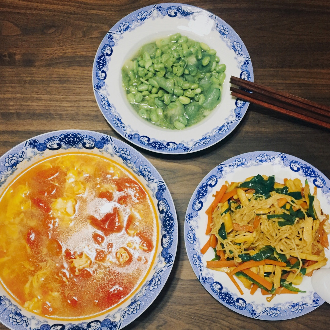 清炒丝瓜毛豆