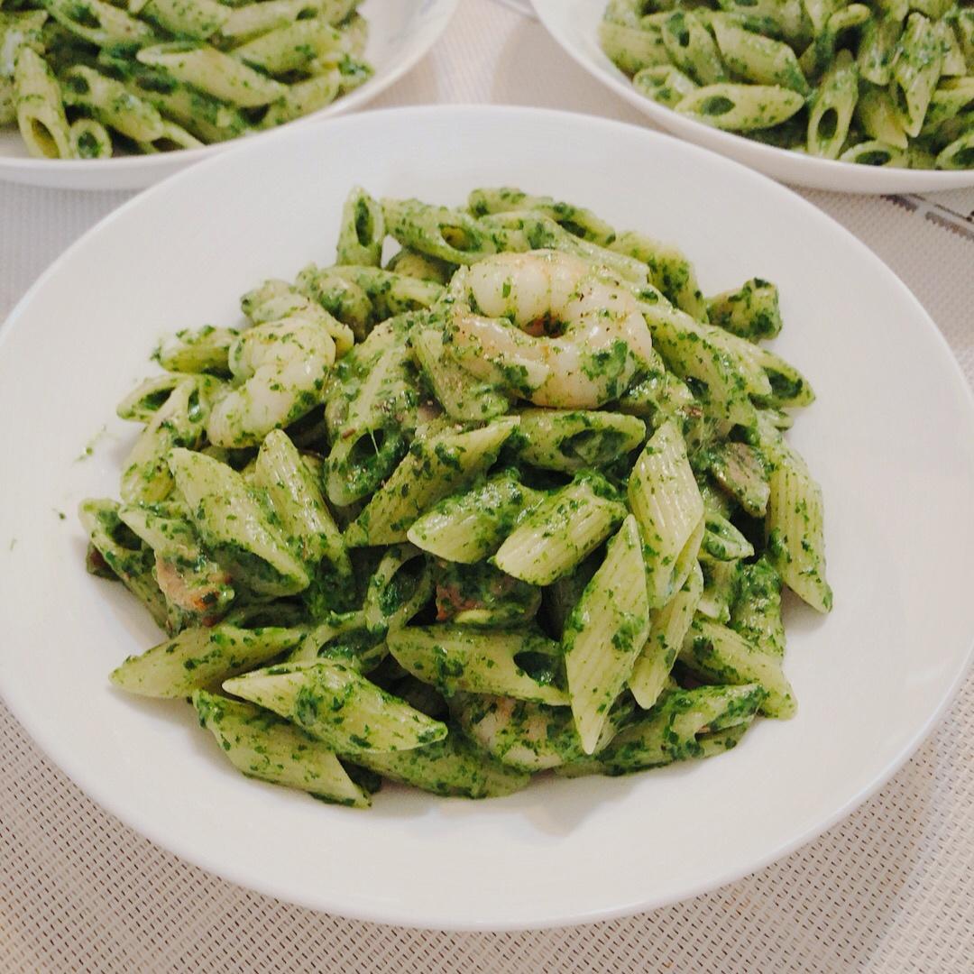 青酱意面：菠菜虾仁意面&西兰花意面&牛油果意面