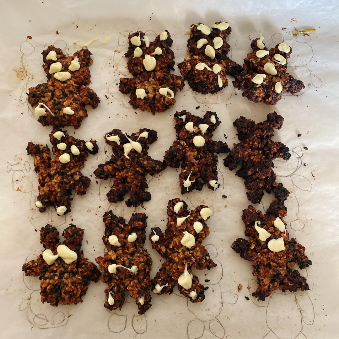 超可爱又好吃的草莓熊曲奇🍓全麦低卡，无模具