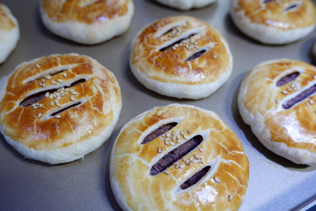 传统风味老婆饼，红豆沙馅老婆饼