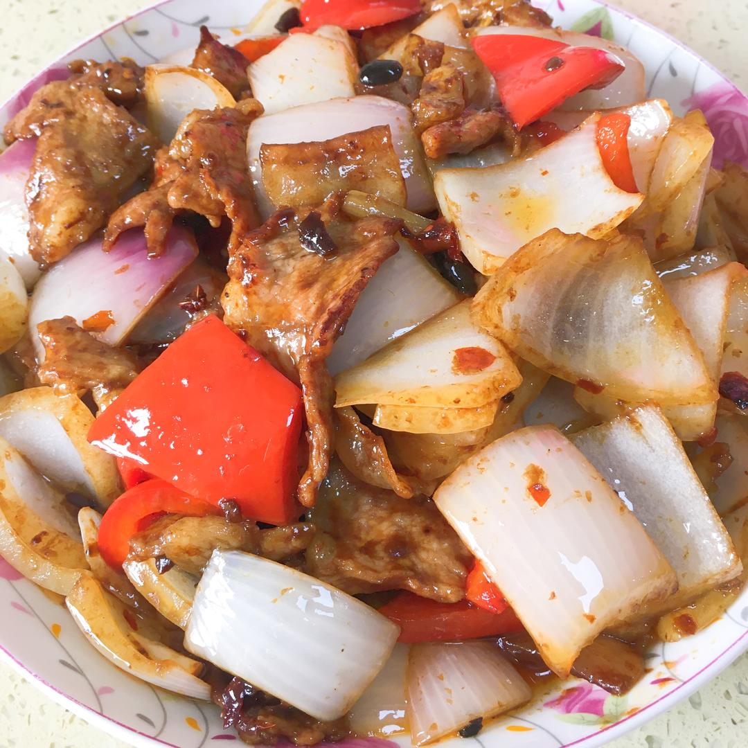 生爆洋葱盐煎肉的做法