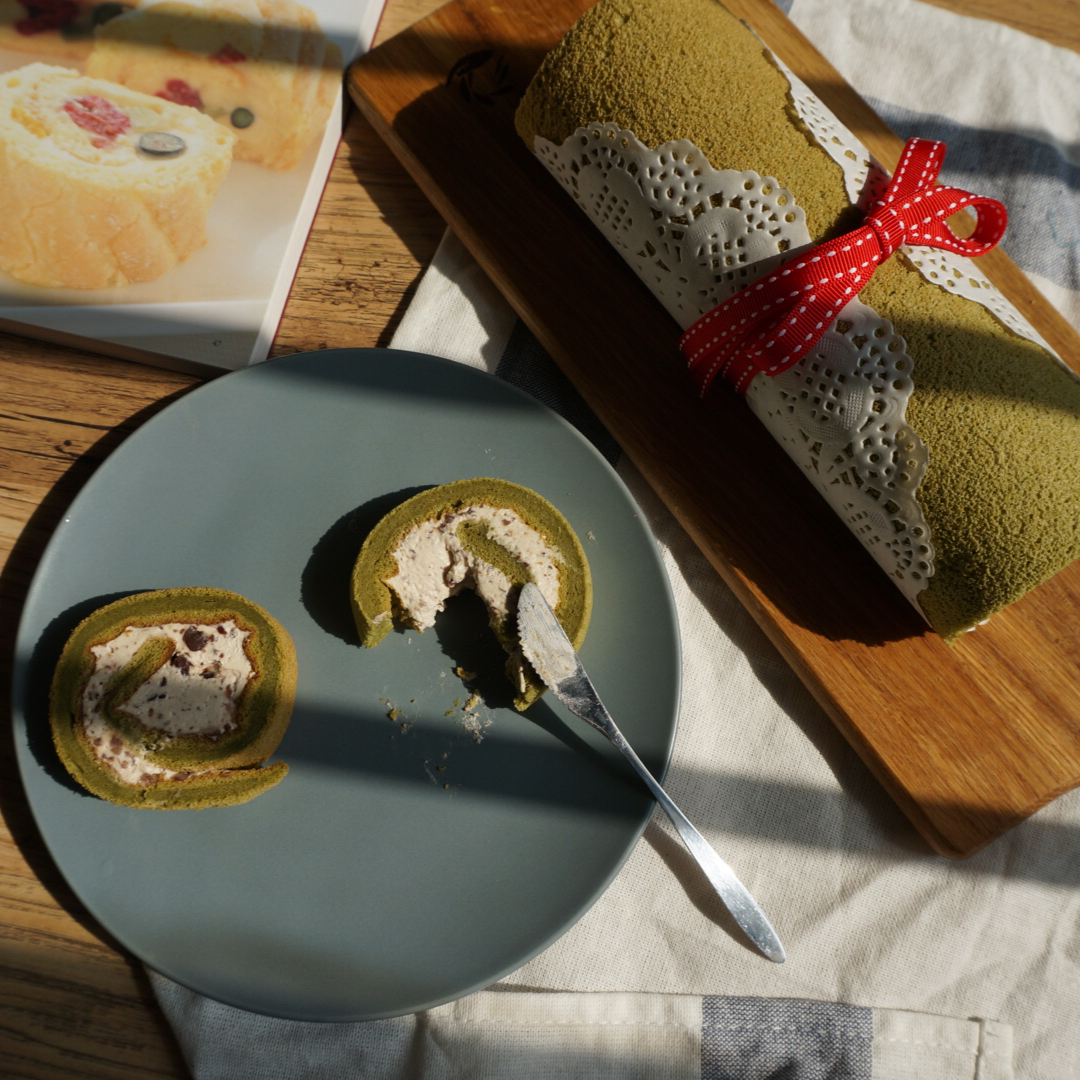 抹茶戚风蛋糕卷