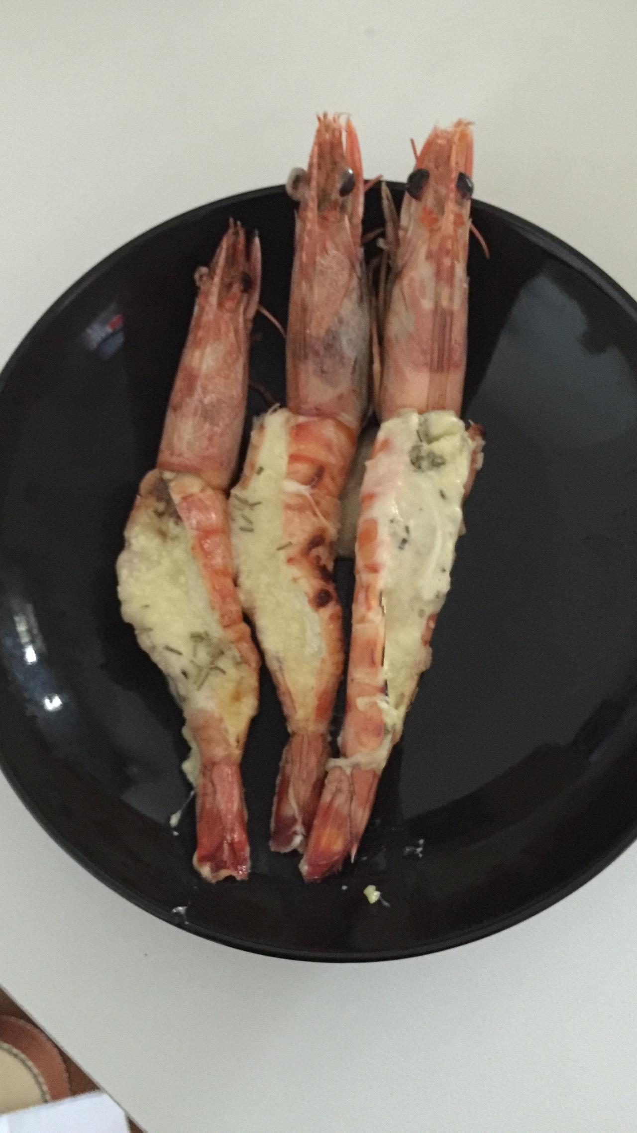 奶油青芥焗明虾的做法