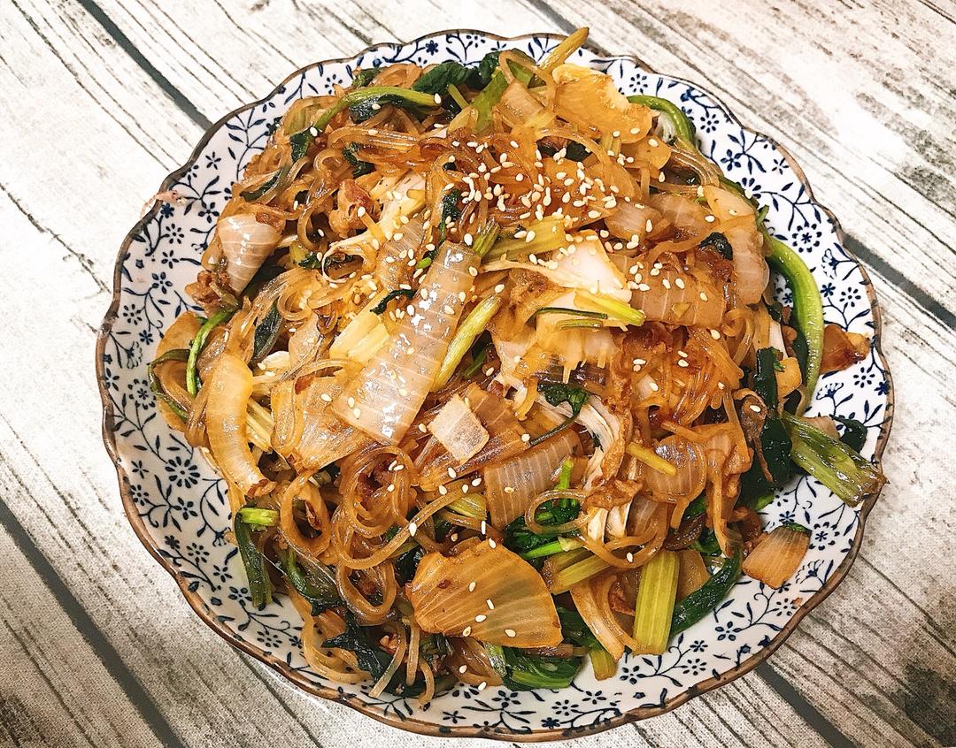 韩式粉丝炒杂菜 Korean Style Glass Noodles with Vegetables