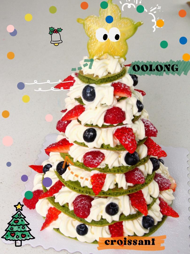 ‼️无需烤箱🌟好吃不胖的圣诞松饼蛋糕🎄