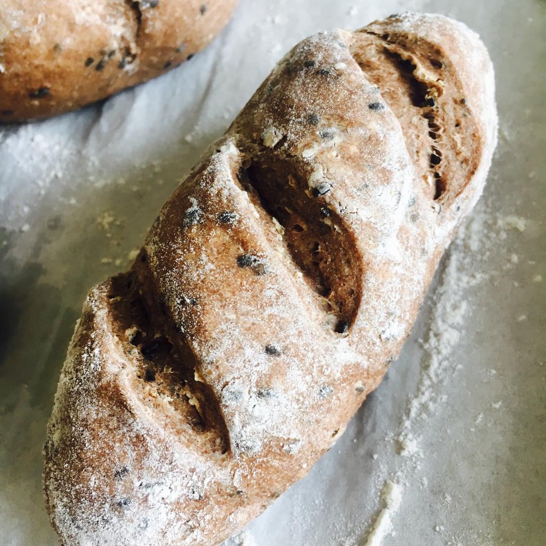 健康黑芝麻面包（免揉）