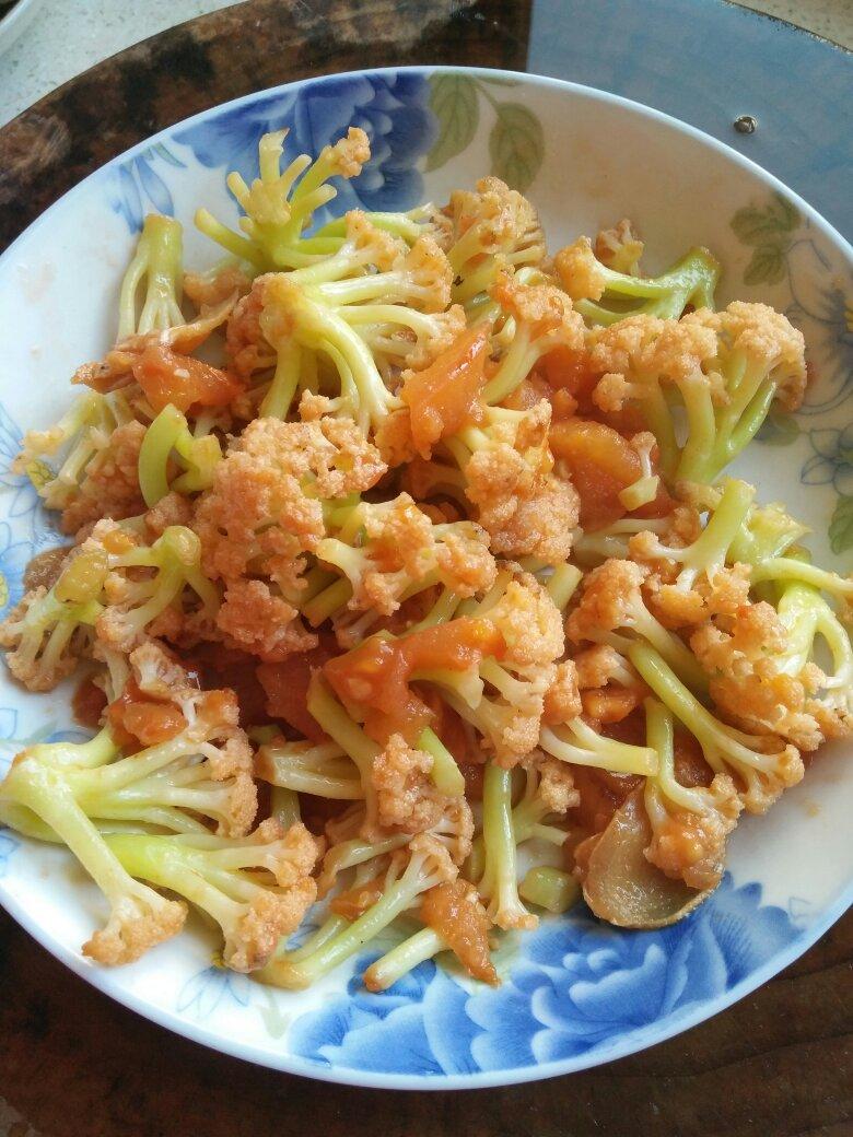 有机花菜炒西红柿