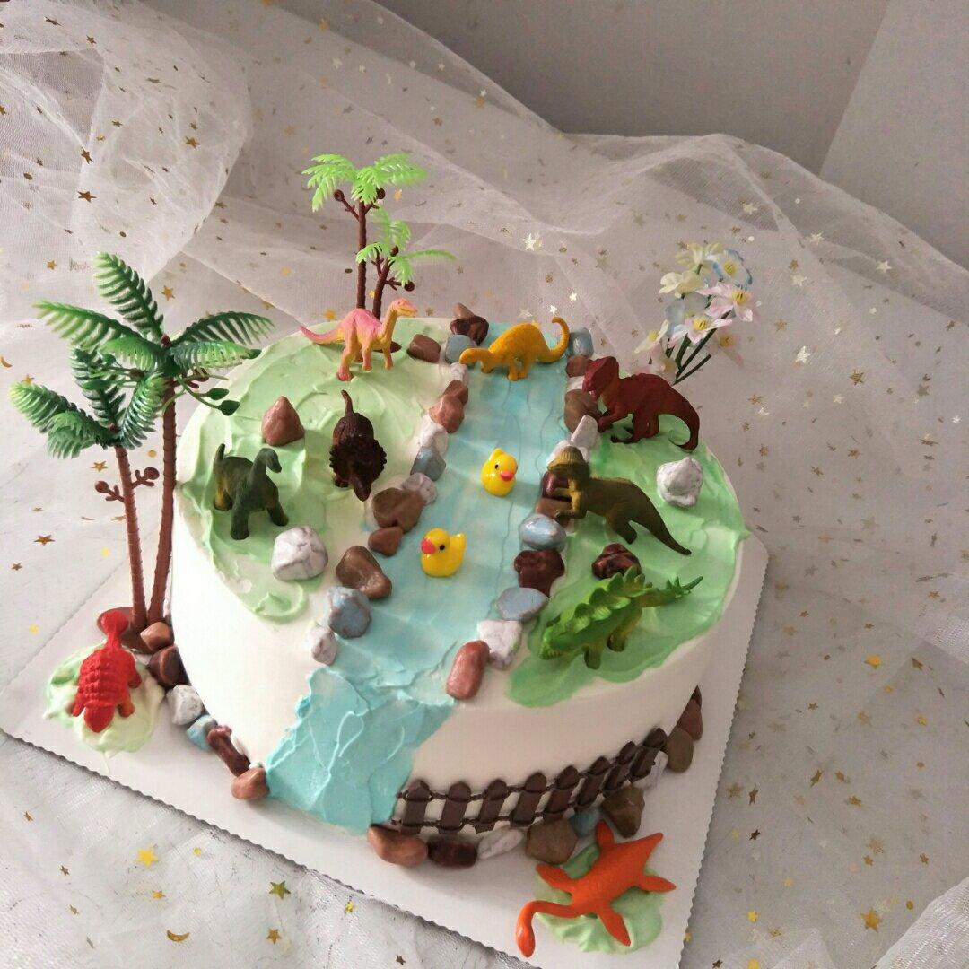 恐龙场景生日蛋糕