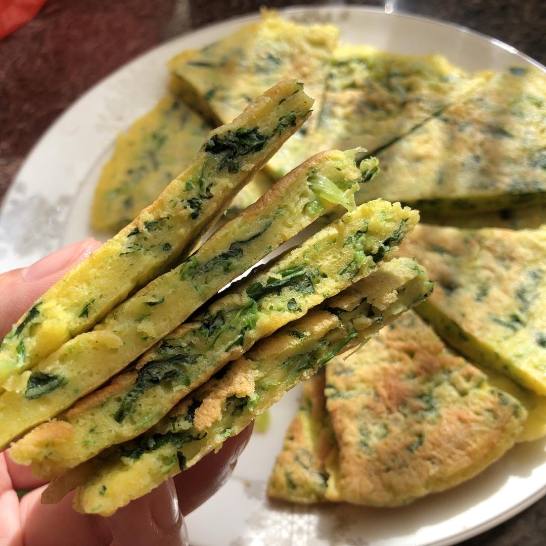 菠菜鸡蛋饼 超级简单               家常快手菜 早餐首选✌🏻