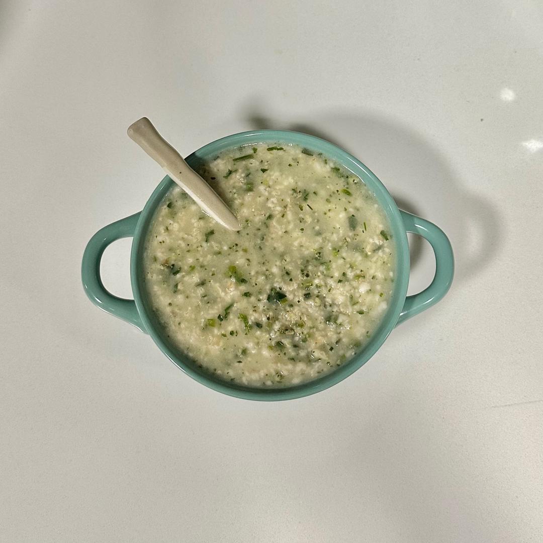 荠菜肉沫燕麦粥的做法