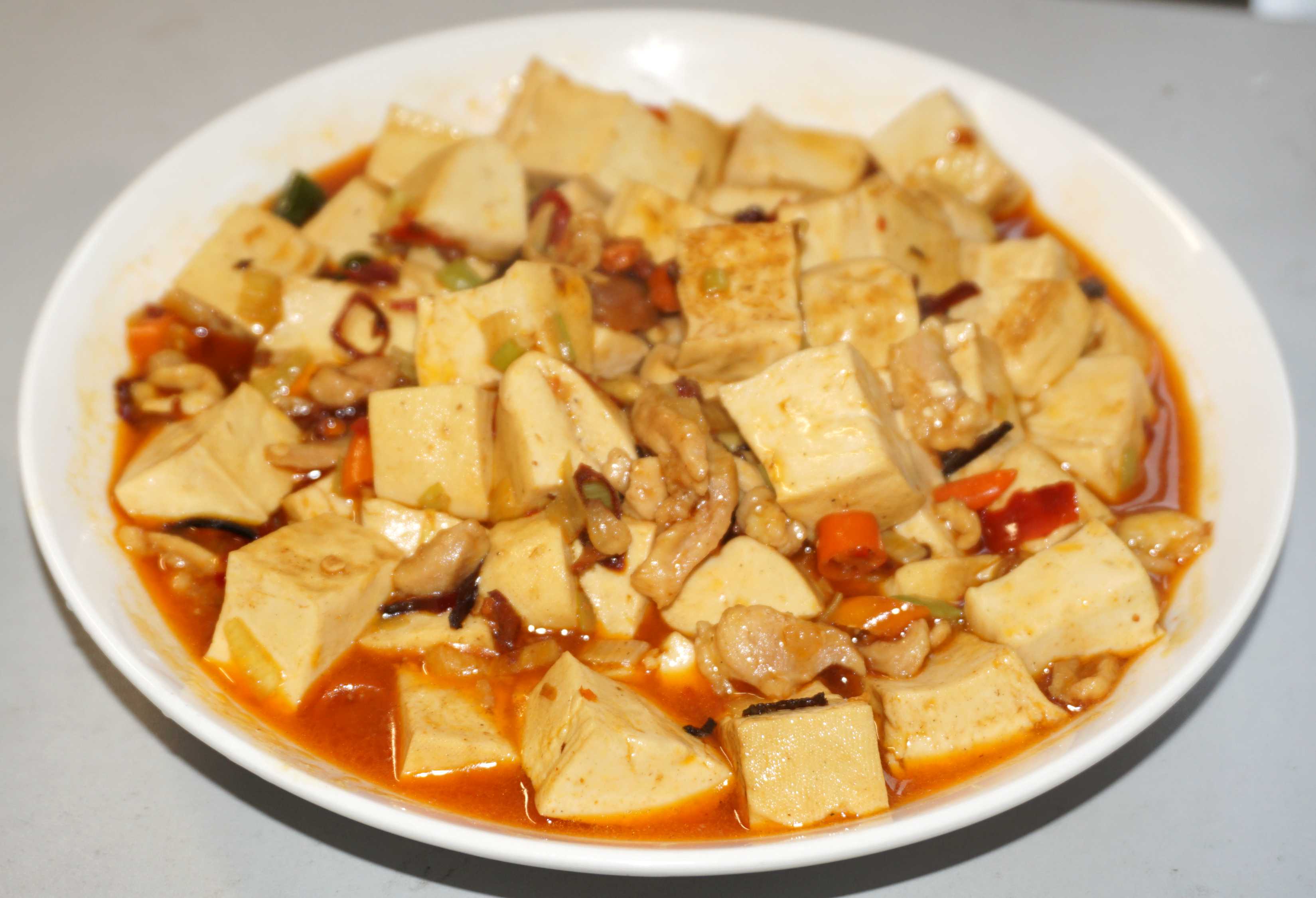 麻婆豆腐（鸡丝版）的做法