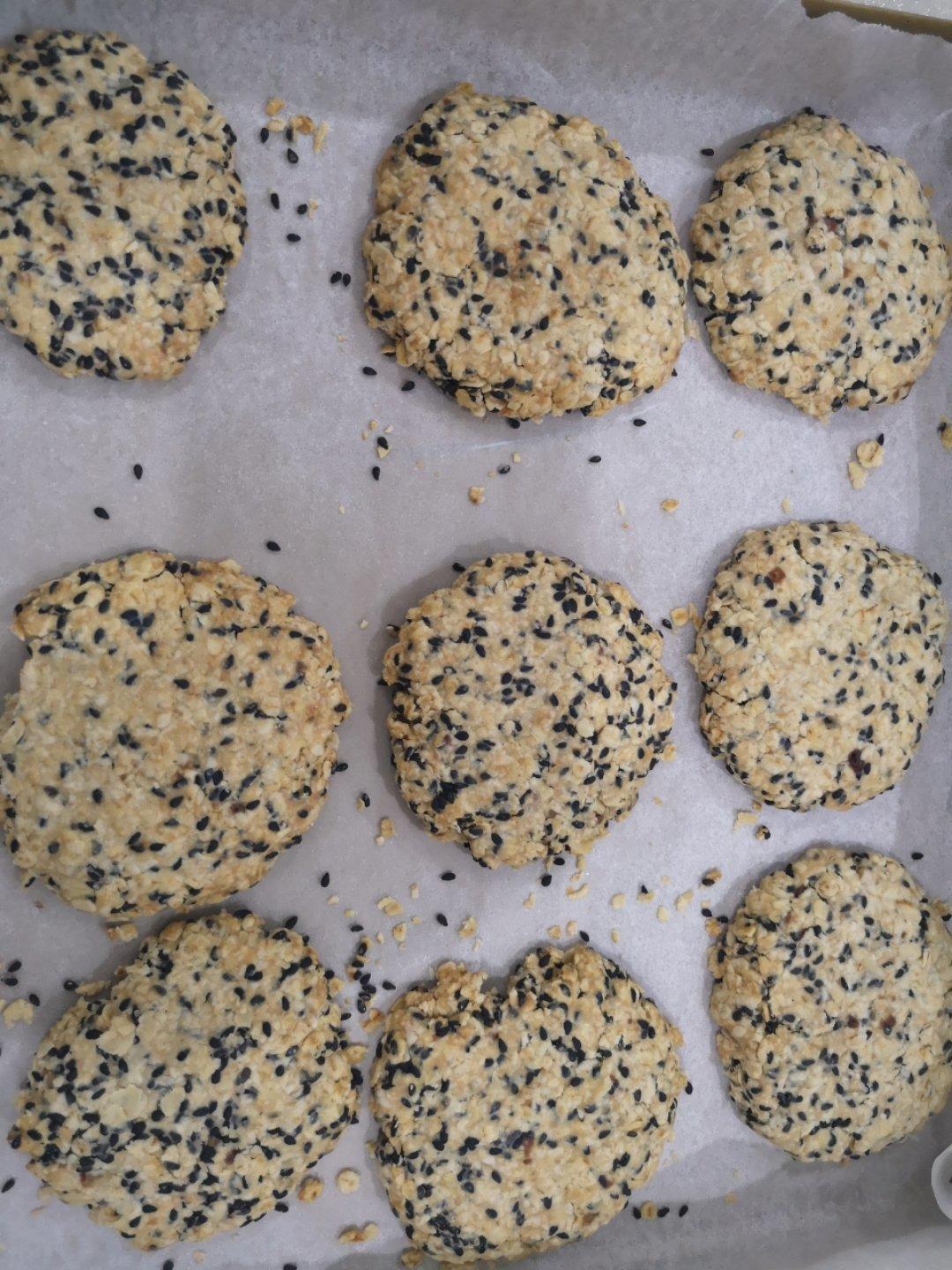 素食:有机燕麦芝麻大饼干