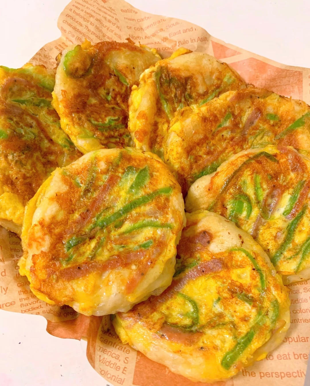 青椒火腿鸡蛋饼（面食～早餐）