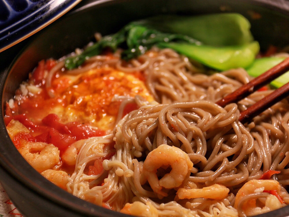 健康低卡——番茄虾仁荞麦面&10分钟快手饭