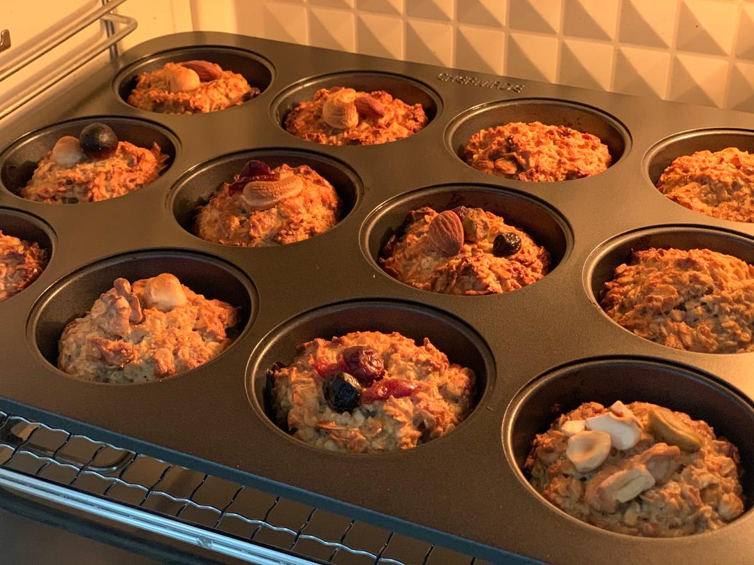 纯素无麸香蕉腰果酱燕麦玛芬的做法