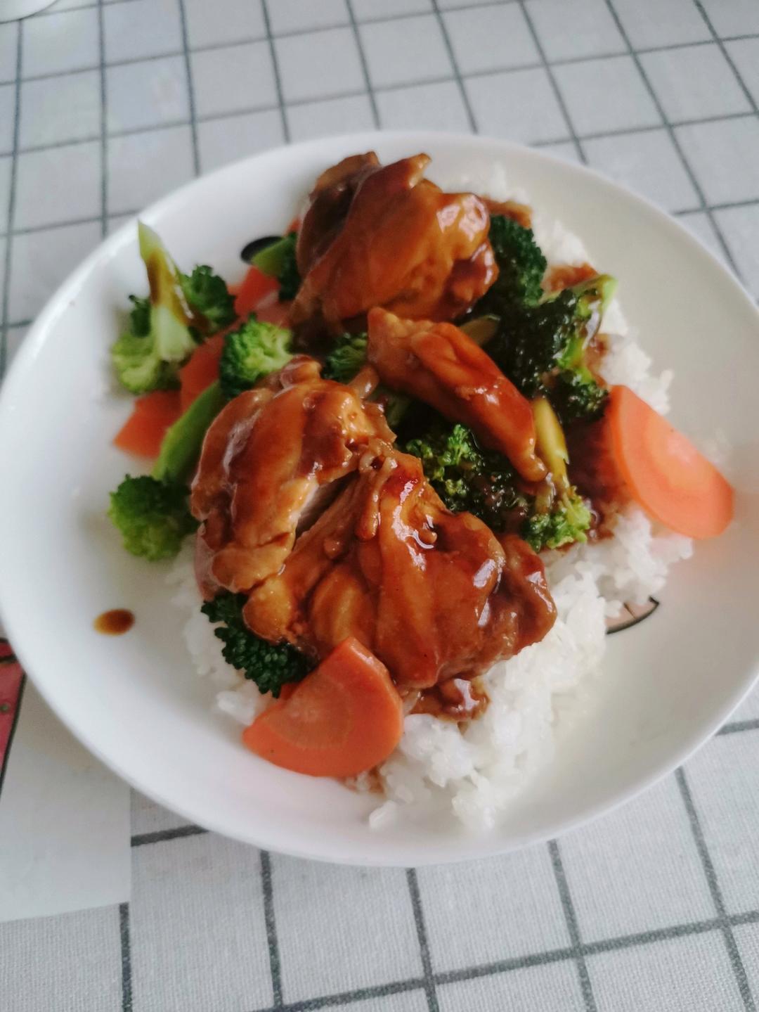 照烧鸡腿饭（附美味的照烧汁）