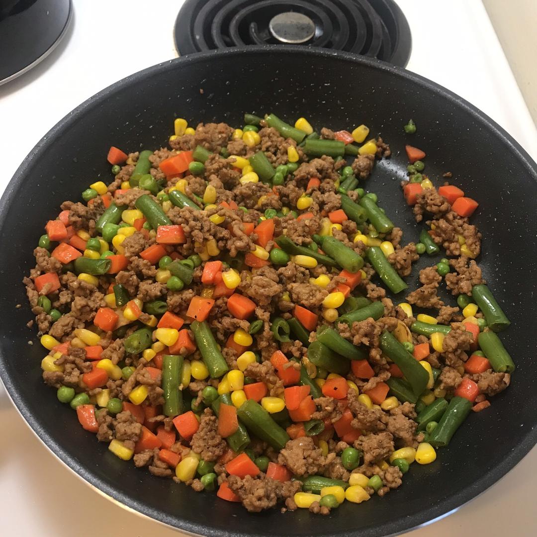 【15分钟快手菜】牛肉末炒杂蔬