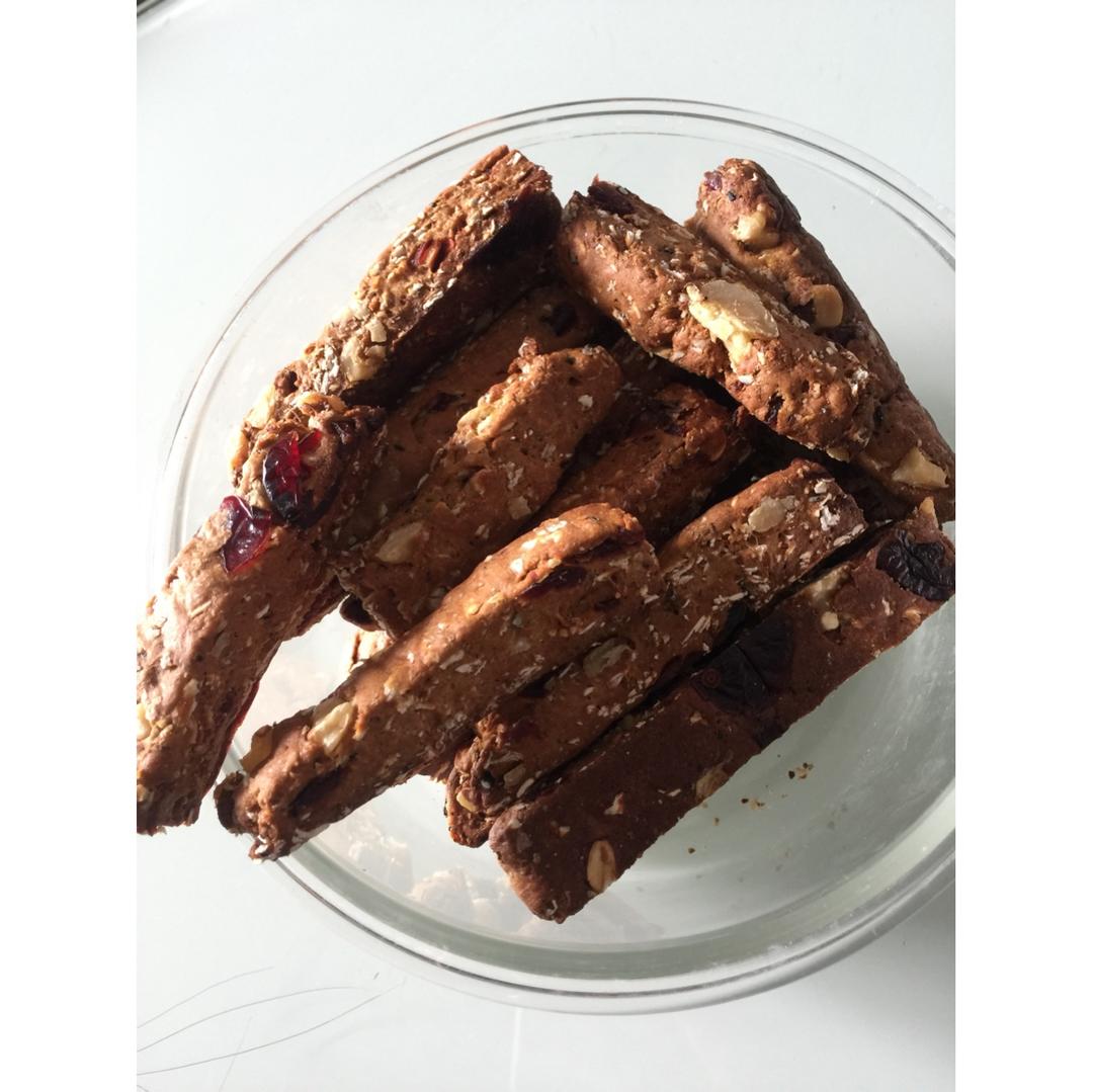 【健康零食】燕麦坚果意式脆饼