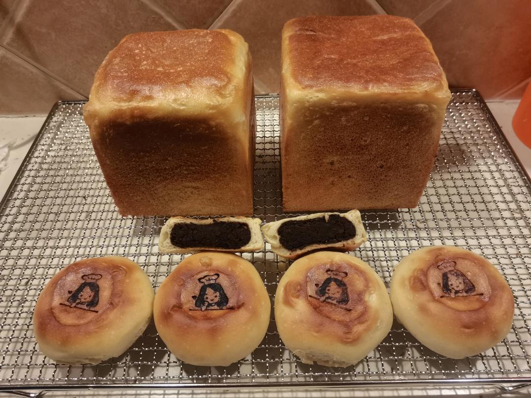 抹茶全麦红豆包&全麦红豆包 100%全麦（自制低糖无油红豆馅）