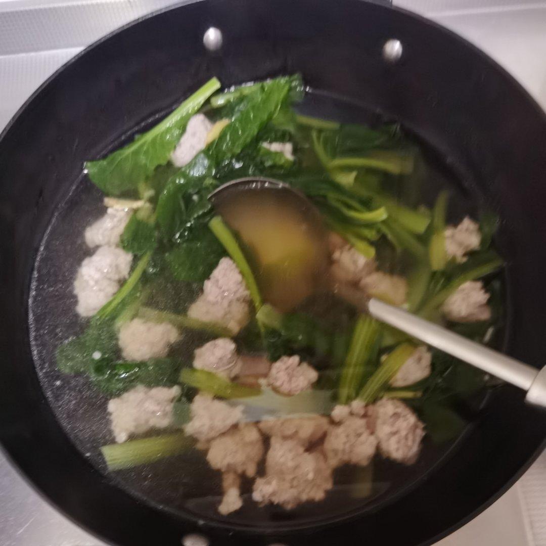 小白菜丸子汤